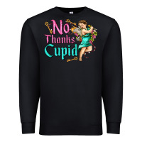 Black no thanks cupid Premium Sweatshirt - AdoDesignShop
