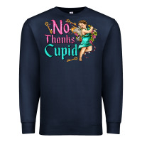 Navy no thanks cupid Premium Sweatshirt - AdoDesignShop