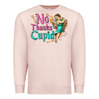 Pale Pink no thanks cupid Premium Sweatshirt - AdoDesignShop