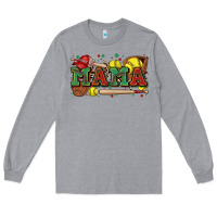 Heather Grey mama softball Long Sleeve Tee - Zillion Design Studio