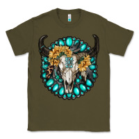 Army Green gamestone with bull skull Classic Tee - RanaPortraitStore