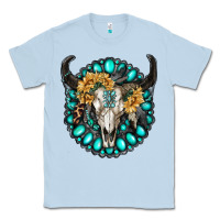 Dusty Blue gamestone with bull skull Classic Tee - RanaPortraitStore