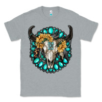 Heather Grey gamestone with bull skull Classic Tee - RanaPortraitStore