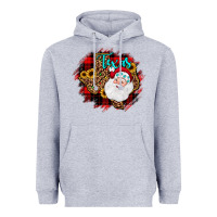 Heather Grey texas santa wood slice ornament Heavyweight Hoodie - JahusDesignShop