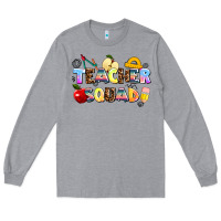 Heather Grey teacher squad Long Sleeve Tee - AdoDesignShop