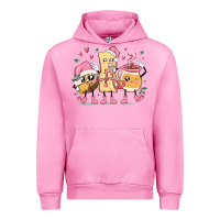 Fuchsia Pink mexican christmas pan dulce cartoon characters Urban Hoodie - MaliasSmallBusiness