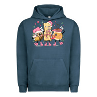 Pigment Midnight Navy mexican christmas pan dulce cartoon characters Urban Hoodie - MaliasSmallBusiness