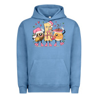 Pigment Pebble Blue mexican christmas pan dulce cartoon characters Urban Hoodie - MaliasSmallBusiness