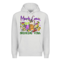 Dove Grey mardi gras drinking team Premium Hoodie - MaliasSmallBusiness