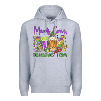 Heather Grey mardi gras drinking team Premium Hoodie - MaliasSmallBusiness