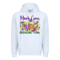 White mardi gras drinking team Premium Hoodie - MaliasSmallBusiness