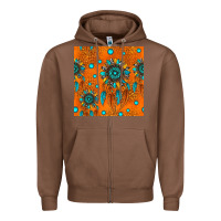 Chestnut western dreamcatchers seamless pattern Zipper Hoodie - HRA Design Shop