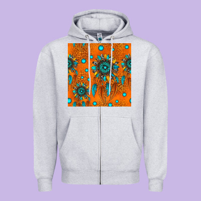 Western Dreamcatchers Seamless Pattern Zipper Hoodie Designed By Hra Design Shop