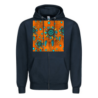 Navy western dreamcatchers seamless pattern Zipper Hoodie - HRA Design Shop