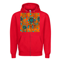 Red western dreamcatchers seamless pattern Zipper Hoodie - HRA Design Shop