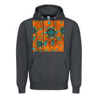 Smoke western dreamcatchers seamless pattern Zipper Hoodie - HRA Design Shop