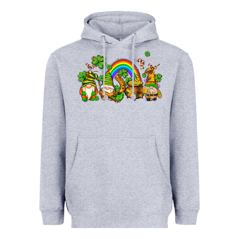St Patricks Gnomes With Rainbow Heavyweight Hoodie by AdoDesignShop | Teevron