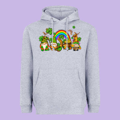 St Patricks Gnomes With Rainbow Heavyweight Hoodie Designed By Adodesignshop
