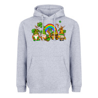 Heather Grey st patricks gnomes with rainbow Heavyweight Hoodie - AdoDesignShop