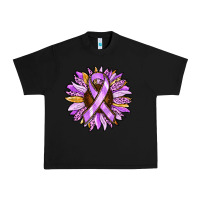 Black Cancer Awareness Sunflower Urban Heavy Tee - RanaPortraitStore