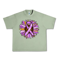 Oil Green Cancer Awareness Sunflower Urban Heavy Tee - RanaPortraitStore