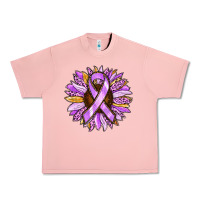 Salmon Cancer Awareness Sunflower Urban Heavy Tee - RanaPortraitStore