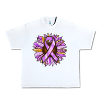 White Cancer Awareness Sunflower Urban Heavy Tee - RanaPortraitStore