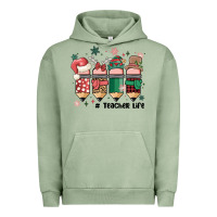 Pigment Oil Green teacher christmas Urban Hoodie - MaliasSmallBusiness