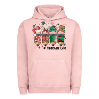 Pigment Salmon teacher christmas Urban Hoodie - MaliasSmallBusiness