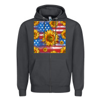 Smoke sunflowers american flag seamless pattern Zipper Hoodie - HRA Design Shop