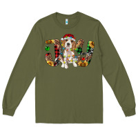 Army Green beagle christmas joy Long Sleeve Tee - RanaPortraitStore