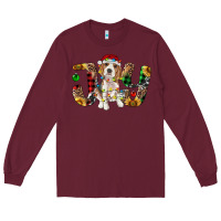 Burgundy beagle christmas joy Long Sleeve Tee - RanaPortraitStore