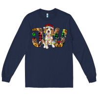 Navy beagle christmas joy Long Sleeve Tee - RanaPortraitStore