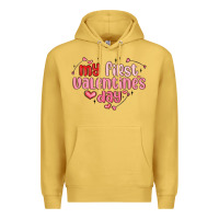 Antique Gold my first valentines day Premium Hoodie - MaliasSmallBusiness