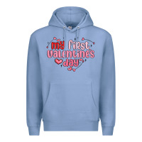 Colony Blue my first valentines day Premium Hoodie - MaliasSmallBusiness