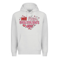 Dove Grey my first valentines day Premium Hoodie - MaliasSmallBusiness