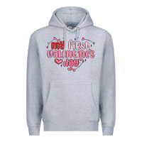 Heather Grey my first valentines day Premium Hoodie - MaliasSmallBusiness