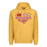 Mustard my first valentines day Premium Hoodie - MaliasSmallBusiness