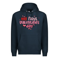 Navy my first valentines day Premium Hoodie - MaliasSmallBusiness