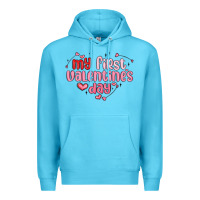 Ocean Blue my first valentines day Premium Hoodie - MaliasSmallBusiness