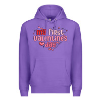Purple my first valentines day Premium Hoodie - MaliasSmallBusiness