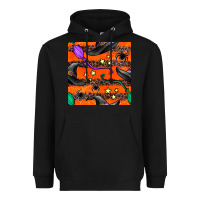 Black halloween witch hats leopard seamless pattern Heavyweight Hoodie - BundleAndBundleShop