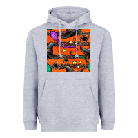 Heather Grey halloween witch hats leopard seamless pattern Heavyweight Hoodie - BundleAndBundleShop