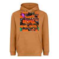 Meerkat halloween witch hats leopard seamless pattern Heavyweight Hoodie - BundleAndBundleShop