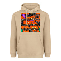 Mushroom halloween witch hats leopard seamless pattern Heavyweight Hoodie - BundleAndBundleShop
