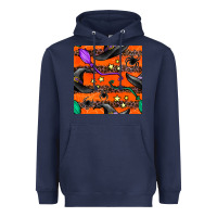 Navy halloween witch hats leopard seamless pattern Heavyweight Hoodie - BundleAndBundleShop