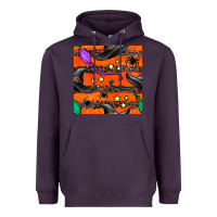 Plum halloween witch hats leopard seamless pattern Heavyweight Hoodie - BundleAndBundleShop