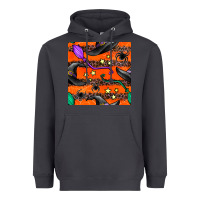 Smoke halloween witch hats leopard seamless pattern Heavyweight Hoodie - BundleAndBundleShop