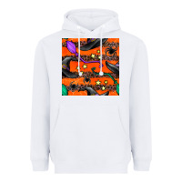 White halloween witch hats leopard seamless pattern Heavyweight Hoodie - BundleAndBundleShop