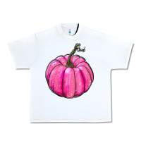 White Breast Cancer Awareness Pink Pumpkin Urban Heavy Tee - RanaPortraitStore